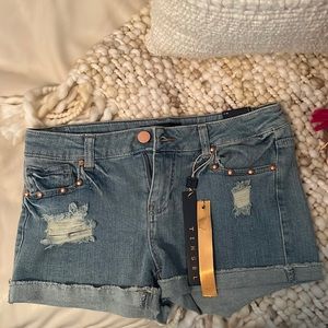 NWT Tinsel Embellished Denim Shorts